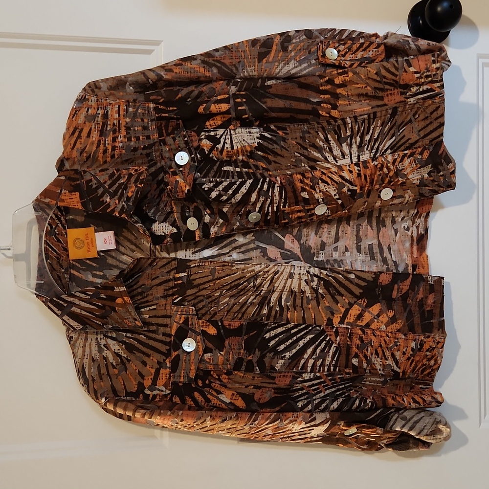 Ruby Rd. Petite Jungle Print Jacket 10P